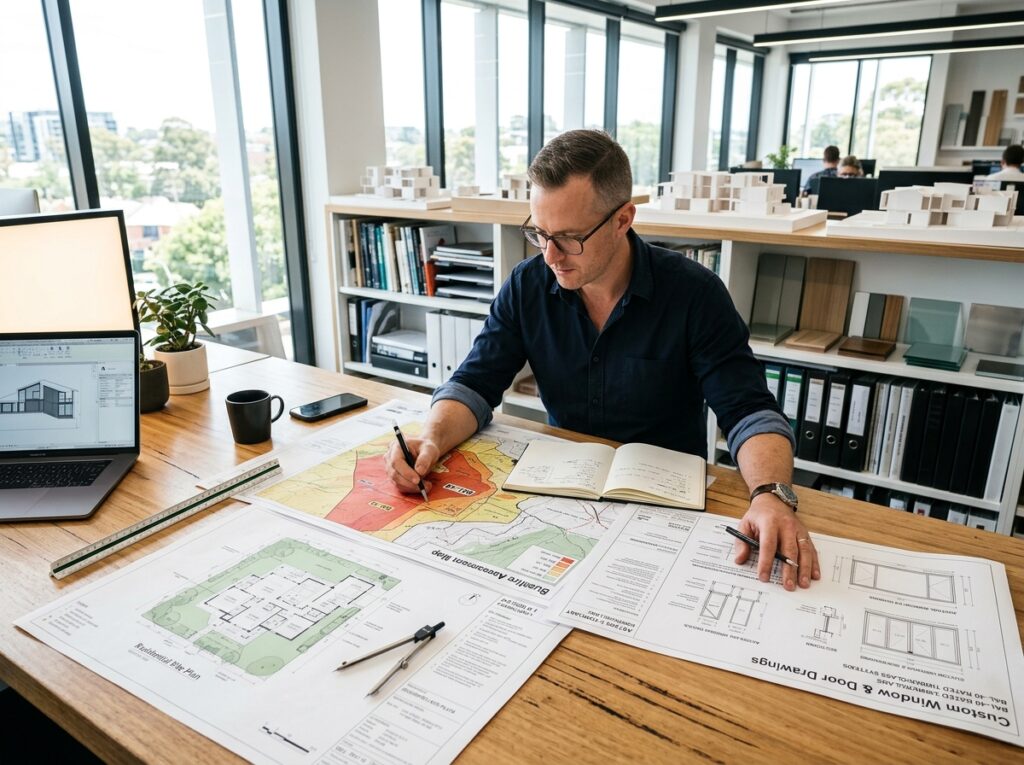 Architect reviewing site plans d… 202607140647