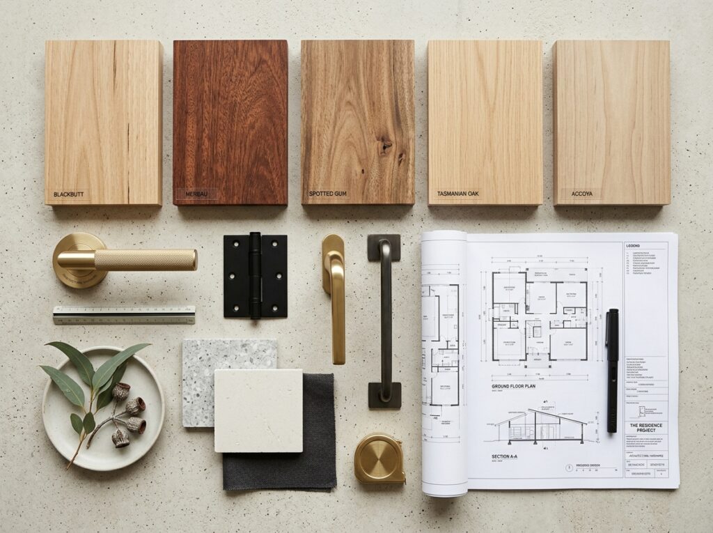 Material board with wood samples 202607091100